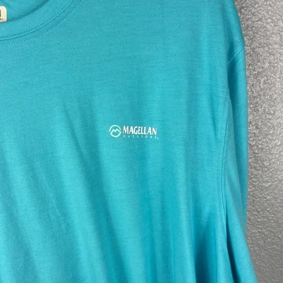 NWT Magellan WOMENS XL long Sleeve Boyfriend Fit Outdoors Top Shirt Blue Pull On - Picture 3 of 8